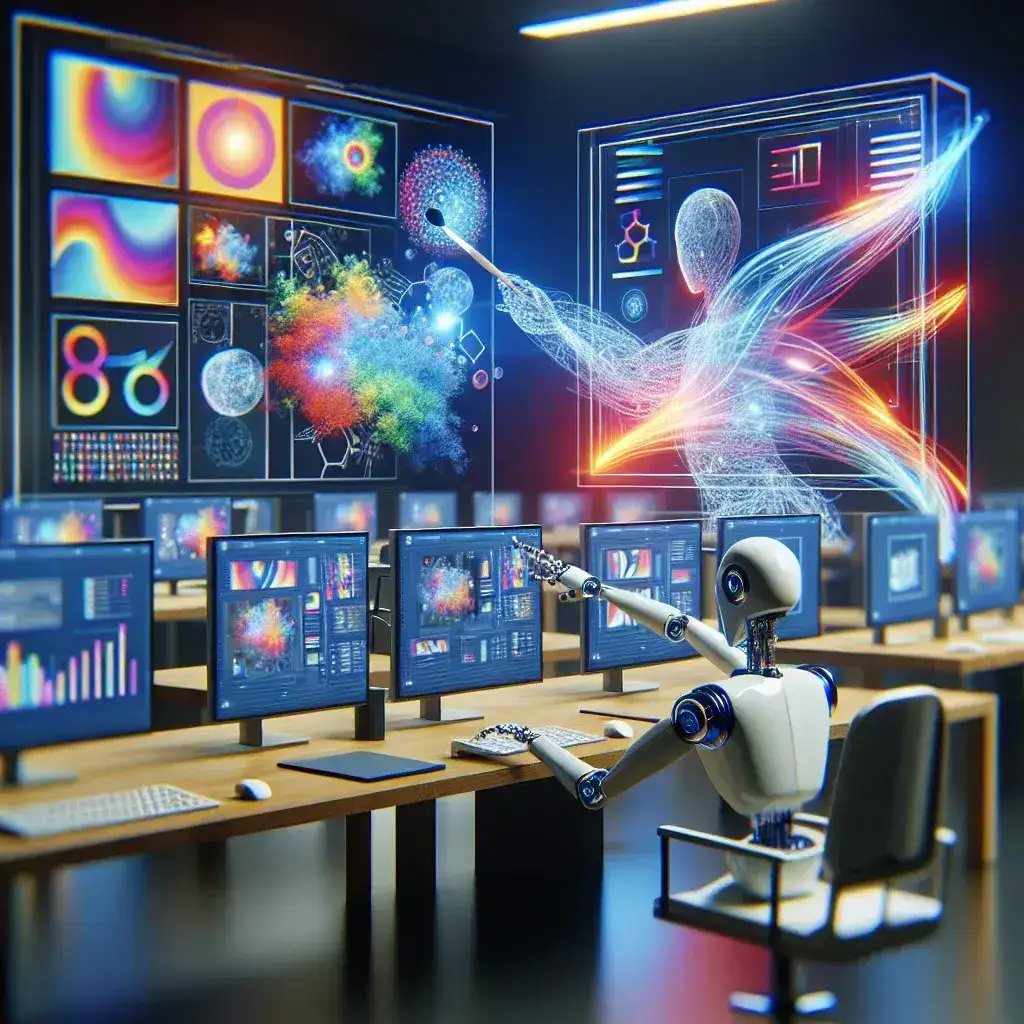 "Adobe After Effects interface showcasing AI-generated motion graphics during a testing session in a U.S. studio, illustrating innovative animation techniques and digital creativity."